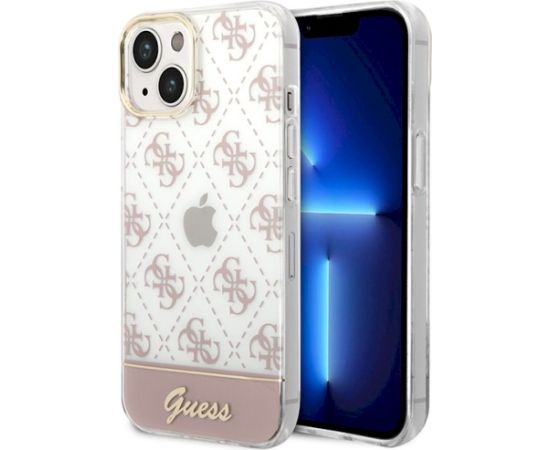 Guess GUHCP14MHG4MHP Hardcase 4G Pattern Script Защитный чехол для iPhone 14 Plus / 15 Plus 6.7" / розовый Чехлы - альтернативные
