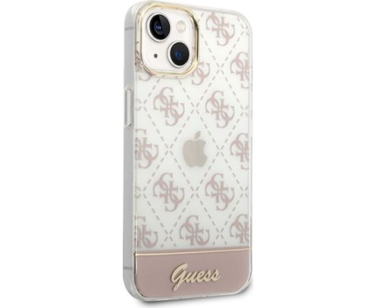 Guess GUHCP14MHG4MHP Hardcase 4G Pattern Script Защитный чехол для iPhone 14 Plus / 15 Plus 6.7" / розовый Чехлы - альтернативные