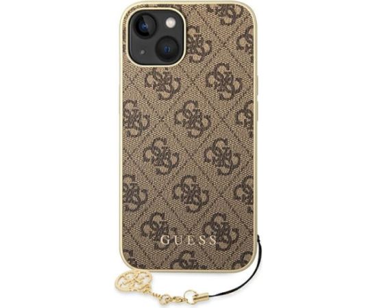 Guess GUHCP14MGF4GBR Hardcase 4G Charms Collection Aizsargapvalks priekš iPhone 14 Plus / 15 Plus 6.7" / brūns Neoriģinālie Maciņi