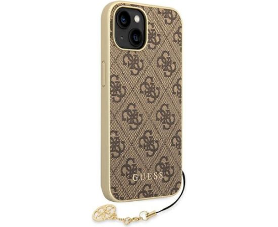Guess GUHCP14MGF4GBR Hardcase 4G Charms Collection Aizsargapvalks priekš iPhone 14 Plus / 15 Plus 6.7" / brūns Neoriģinālie Maciņi