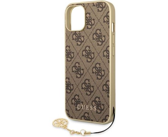Guess GUHCP14MGF4GBR Hardcase 4G Charms Collection Aizsargapvalks priekš iPhone 14 Plus / 15 Plus 6.7" / brūns Neoriģinālie Maciņi