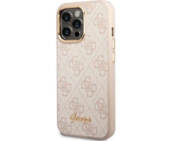 Guess GUHCP14LHG4SHP Hardcase 4G Vintage Gold Logo Aizsargapvalks priekš iPhone 14 Pro 6,1" / rozā Neoriģinālie Maciņi