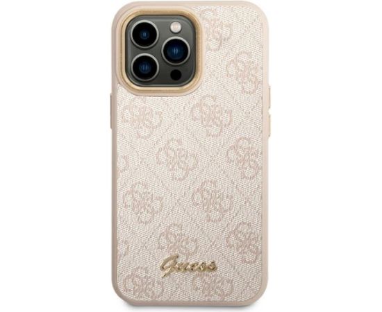 Guess GUHCP14LHG4SHP Hardcase 4G Vintage Gold Logo Aizsargapvalks priekš iPhone 14 Pro 6,1" / rozā Neoriģinālie Maciņi