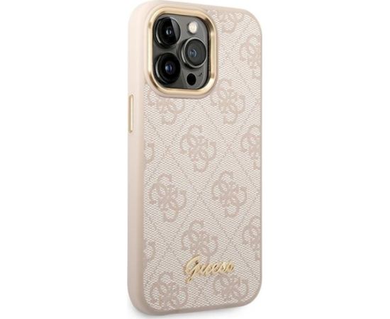 Guess GUHCP14LHG4SHP Hardcase 4G Vintage Gold Logo Aizsargapvalks priekš iPhone 14 Pro 6,1" / rozā Neoriģinālie Maciņi