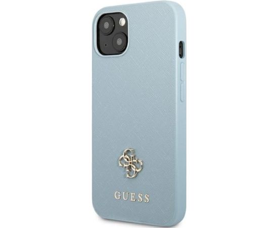 Guess GUHCP13SPS4MB Saffiano 4G Small Metal Logo Aizsargapvalks priekš iPhone 13 mini 5,4" / zils Neoriģinālie Maciņi