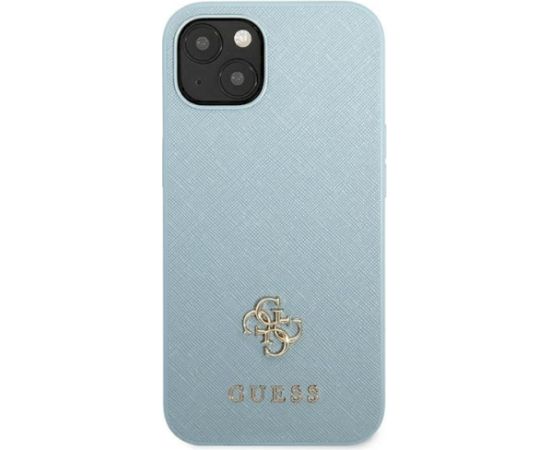 Guess GUHCP13SPS4MB Saffiano 4G Small Metal Logo Aizsargapvalks priekš iPhone 13 mini 5,4" / zils Neoriģinālie Maciņi