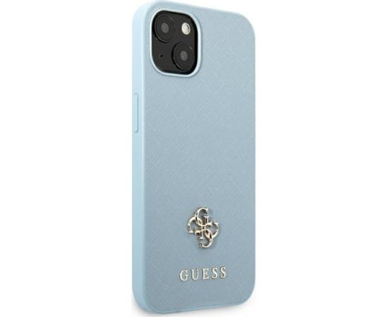 Guess GUHCP13SPS4MB Saffiano 4G Small Metal Logo Aizsargapvalks priekš iPhone 13 mini 5,4" / zils Neoriģinālie Maciņi