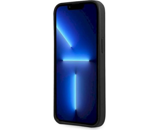 Guess GUHCP14MPSATLK Hardcase Saffiano Triangle Logo Aizsargapvalks priekš iPhone 14 Plus/15 Plus 6.7" / melns Neoriģinālie Maciņi