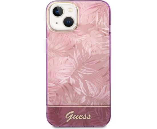 Guess GUHCP14MHGJGHP Jungle Collection Aizsargapvalks priekš iPhone 14 Plus / 15 Plus 6.7" / rozā Neoriģinālie Maciņi