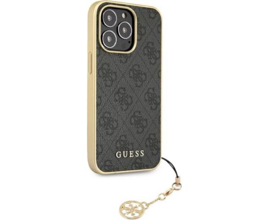 Guess GUHCP13XGF4GGR Hardcase 4G Charms Collection Aizsargapvalks priekš iPhone 13 Pro Max 6,7" / pelēks Neoriģinālie Maciņi