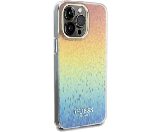 Guess GUHCP13XHDECMI Hardcase IML Faceted Mirror Disco Iridescen Aizsargapvalks priekš iPhone 13 Pro Max 6.7" Neoriģinālie Maciņi
