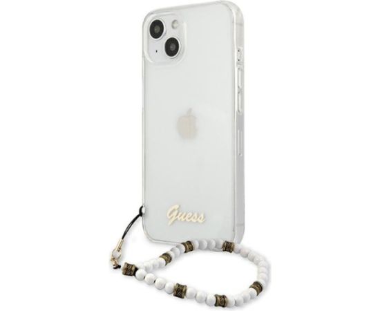 Guess GUHCP13SKPSWH Aizsargapvalks priekš iPhone 13 mini 5,4" / Transparent White Pearl Neoriģinālie Maciņi
