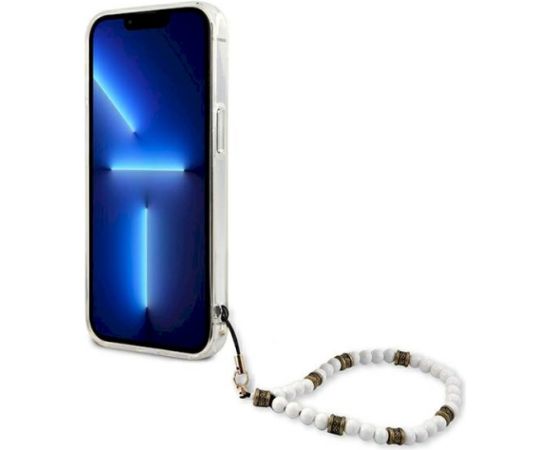 Guess GUHCP13SKPSWH Aizsargapvalks priekš iPhone 13 mini 5,4" / Transparent White Pearl Neoriģinālie Maciņi