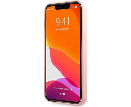 Guess GUHCP13XLS4GWPI Silicone 4G Logo Aizsargapvalks priekš iPhone 13 Pro Max 6,7" / rozā Neoriģinālie Maciņi