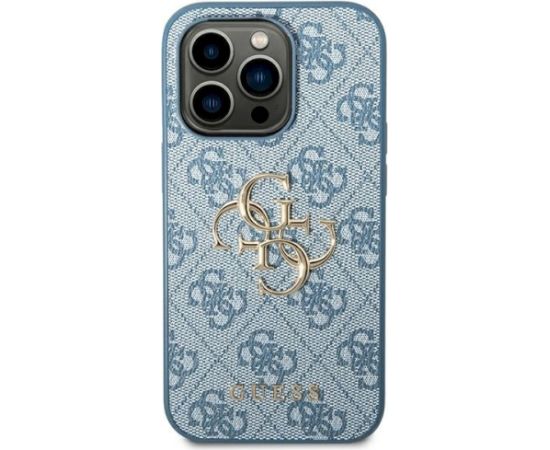 Guess GUHCP14L4GMGBL Hardcase 4G Big Metal Logo Aizsargapvalks priekš iPhone 14 Pro 6,1" / zils Neoriģinālie Maciņi
