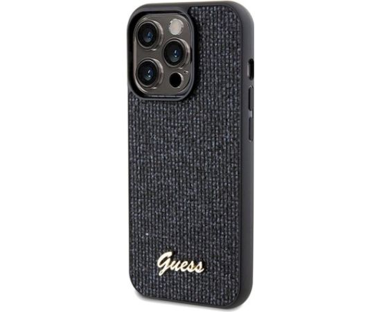 Guess GUHCP14LPMSDGSK Hardcase Disco Metal Script Aizsargapvalks priekš iPhone 14 Pro 6.1" / melns Neoriģinālie Maciņi