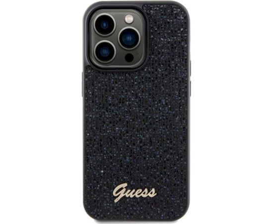 Guess GUHCP14LPMSDGSK Hardcase Disco Metal Script Aizsargapvalks priekš iPhone 14 Pro 6.1" / melns Neoriģinālie Maciņi