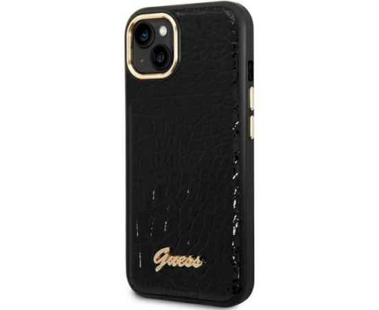 Guess GUHCP14MHGCRHK Croco Collection Aizsargapvalks priekš iPhone 14 Plus / 15 Plus 6.7" / melns Neoriģinālie Maciņi