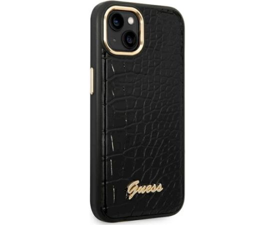Guess GUHCP14MHGCRHK Croco Collection Aizsargapvalks priekš iPhone 14 Plus / 15 Plus 6.7" / melns Neoriģinālie Maciņi