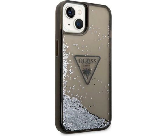 Guess GUHCP14MLFCTPK Liquid Glitter Palm Collecti Aizsargapvalks priekš iPhone 14 Plus/15 Plus 6.7" / melns Neoriģinālie Maciņi