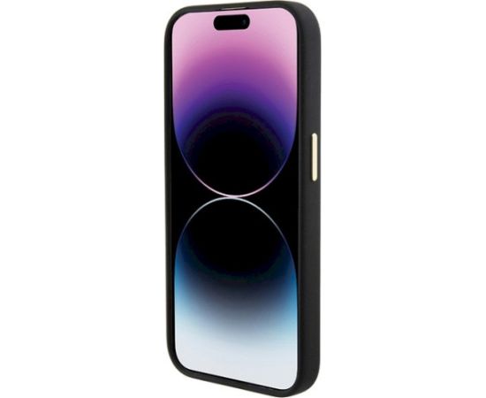 Guess GUHCP15LM4DGPK Silicone Logo Strass 4G Aizsargapvalks priekš iPhone 15 Pro 6.1" / melns Neoriģinālie Maciņi