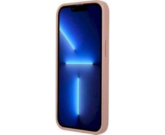 Guess GUHCP14XPSATLP Hardcase Saffiano Triangle Logo Aizsargapvalks priekš iPhone 14 Pro Max 6,7" / rozā Neoriģinālie Maciņi
