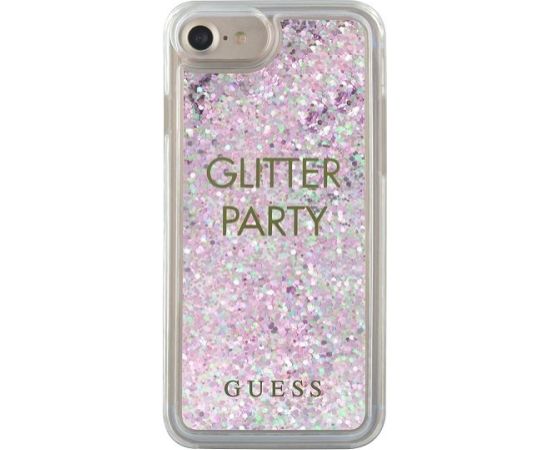 Guess GUHCP7GLUQPU Liquid Glitter Party Aizsargapvalks priekš iPhone 6/7/8/SE 2020 / SE 2022 / violets Neoriģinālie Maciņi