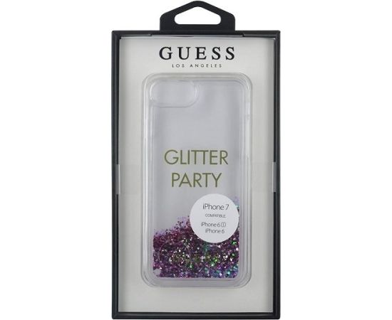 Guess GUHCP7GLUQPU Liquid Glitter Party Aizsargapvalks priekš iPhone 6/7/8/SE 2020 / SE 2022 / violets Neoriģinālie Maciņi