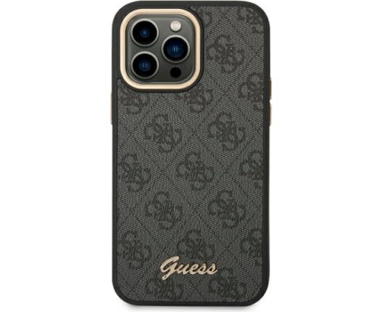 Guess GUHCP14XHG4SHK Hardcase 4G Vintage Gold Logo Aizsargapvalks priekš iPhone 14 Pro Max 6,7" / melns Neoriģinālie Maciņi