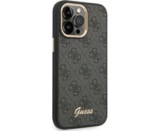 Guess GUHCP14XHG4SHK Hardcase 4G Vintage Gold Logo Aizsargapvalks priekš iPhone 14 Pro Max 6,7" / melns Neoriģinālie Maciņi