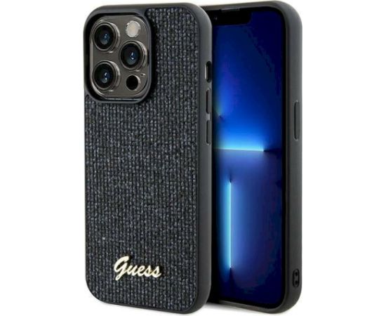 Guess GUHCP14XPMSDGSK Disco Metal Script Aizsargapvalks priekš iPhone 14 Pro Max 6.7" / melns Neoriģinālie Maciņi