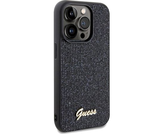 Guess GUHCP14XPMSDGSK Disco Metal Script Aizsargapvalks priekš iPhone 14 Pro Max 6.7" / melns Neoriģinālie Maciņi
