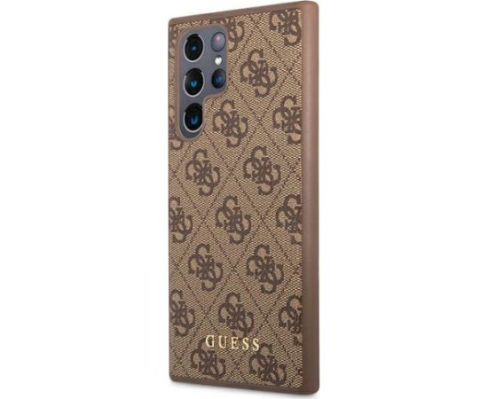 Guess GUHCS22LG4GFBR Hardcase 4G Metal Gold Logo Aizsargapvalks priekš Samsung Galaxy S22 Ultra S908 / brūns Neoriģinālie Maciņi