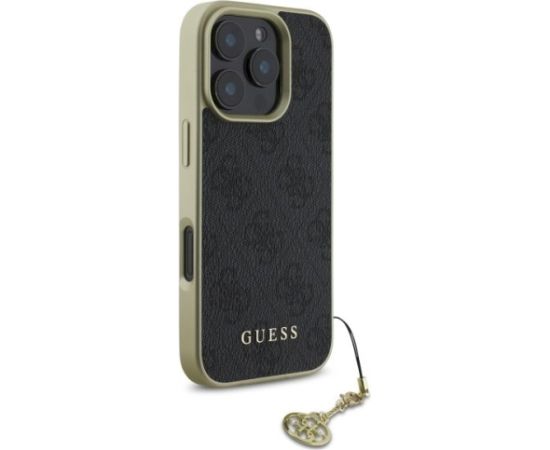 Guess GUHCP16LGF4GGR Hardcase 4G Charms Collection Aizsargapvalks priekš iPhone 16 Pro 6.3" / melns Neoriģinālie Maciņi