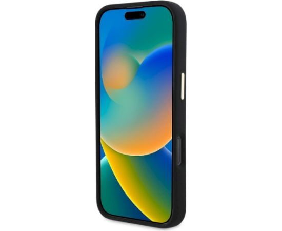 Guess GUHCP16XSMBSLK Silicone Script Metal Logo & Frame Aizsargapvalks priekš iPhone 16 Pro Max 6.9" / melns Neoriģinālie Maciņi