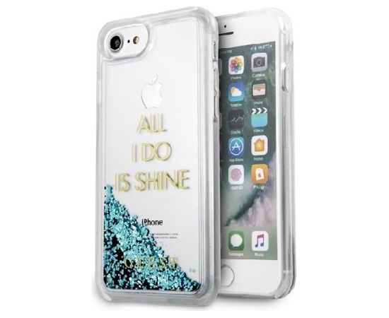 Guess GUHCP7GLUQBL Liquid Glitter Party Aizsargapvalks priekš iPhone 6/7/8/SE 2020 / SE 2022 / zils Neoriģinālie Maciņi