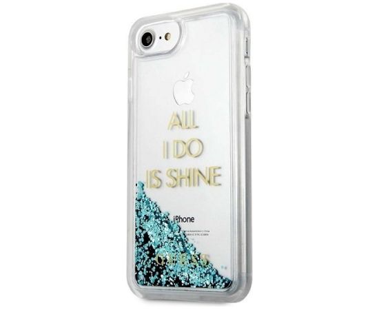 Guess GUHCP7GLUQBL Liquid Glitter Party Aizsargapvalks priekš iPhone 6/7/8/SE 2020 / SE 2022 / zils Neoriģinālie Maciņi