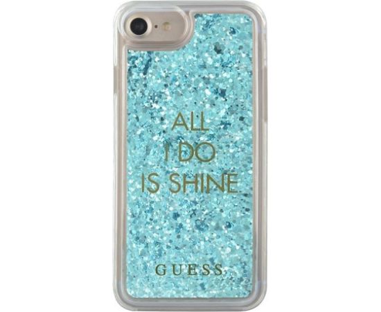 Guess GUHCP7GLUQBL Liquid Glitter Party Aizsargapvalks priekš iPhone 6/7/8/SE 2020 / SE 2022 / zils Neoriģinālie Maciņi