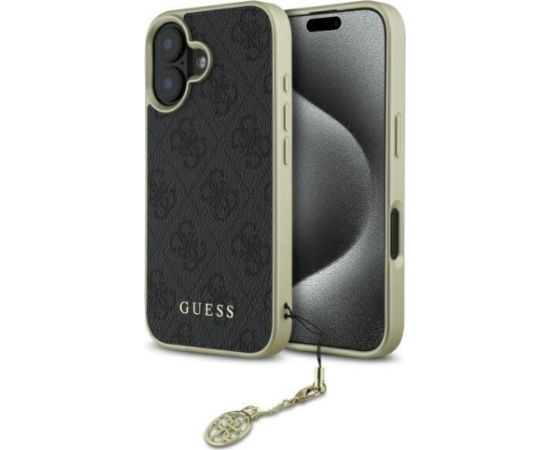 Guess GUHCP16MGF4GGR Hardcase 4G Charms Collection Aizsargapvalks priekš iPhone 16 Plus 6.7" / melns Neoriģinālie Maciņi