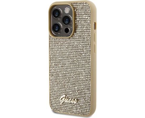 Guess GUHCP14XPMSDGSD Disco Metal Script Aizsargapvalks priekš iPhone 14 Pro Max 6.7" / zelta Neoriģinālie Maciņi