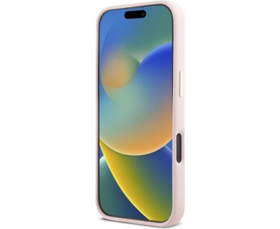 Guess GUHCP16XSMBSLP Hardcase Silicone Script Metal Logo & Frame Aizsargapvalks priekš iPhone 16 Pro Max 6.9" / rozā Neoriģinālie Maciņi