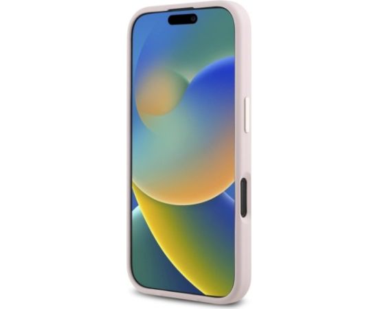Guess GUHCP16SM4DGPP Silicone Logo Strass 4G Aizsargapvalks priekš iPhone 16 6.1" / rozā Neoriģinālie Maciņi