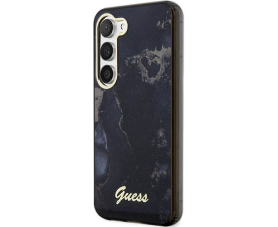 Guess GUHCS23MHTMRSK Golden Marble Collection Aizsargapvalks priekš Samsung Galaxy S23+ S916 / melns Neoriģinālie Maciņi