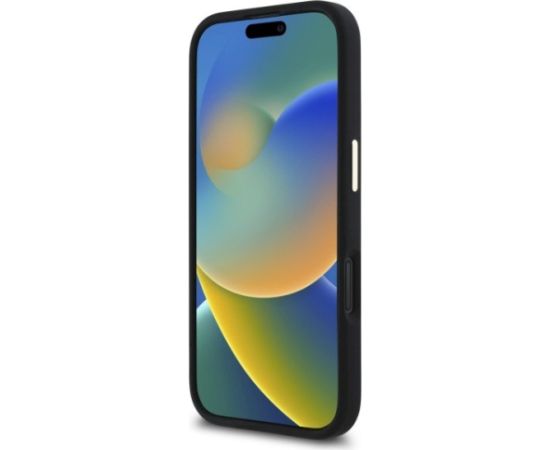 Guess GUHCP16SSMBSLK Silicone Script Metal Logo & Frame Aizsargapvalks priekš iPhone 16 6.1" / melns Neoriģinālie Maciņi