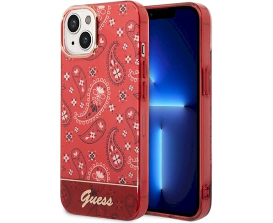Guess GUHCP14SHGBNHR Hardcase Bandana Paisley Aizsargapvalks priekš iPhone 14 / 15 / 13 6.1" / sarkans Neoriģinālie Maciņi