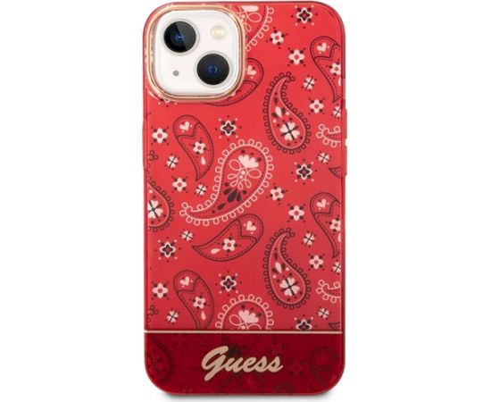 Guess GUHCP14SHGBNHR Hardcase Bandana Paisley Aizsargapvalks priekš iPhone 14 / 15 / 13 6.1" / sarkans Neoriģinālie Maciņi