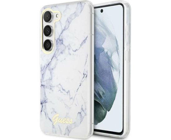 Guess GUHCS23MPCUMAH Hardcase Marble Aizsargapvalks priekš Samsung Galaxy S23+ S916 / balts Neoriģinālie Maciņi