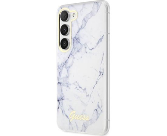 Guess GUHCS23MPCUMAH Hardcase Marble Aizsargapvalks priekš Samsung Galaxy S23+ S916 / balts Neoriģinālie Maciņi