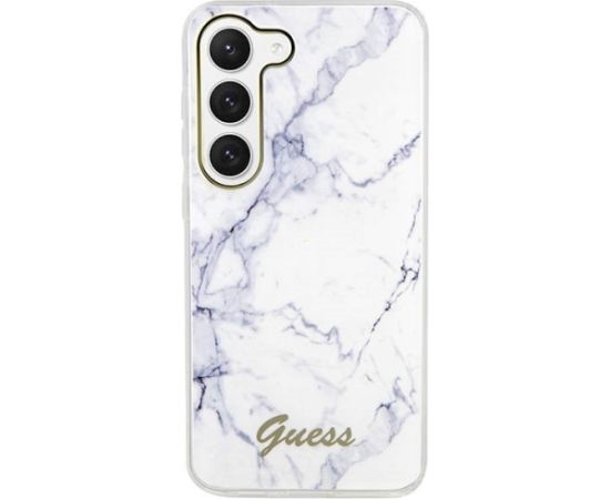 Guess GUHCS23MPCUMAH Hardcase Marble Aizsargapvalks priekš Samsung Galaxy S23+ S916 / balts Neoriģinālie Maciņi