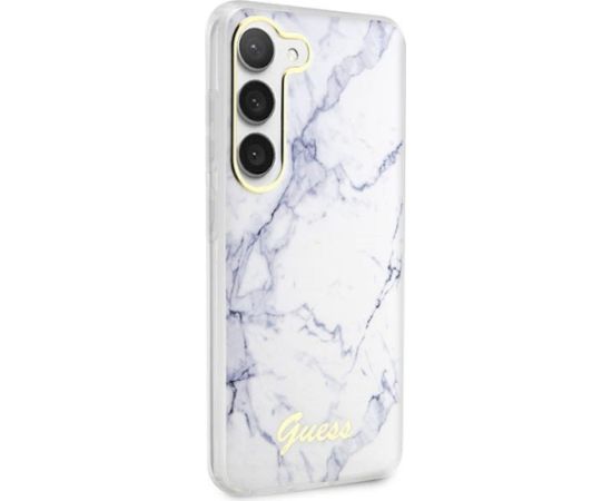 Guess GUHCS23MPCUMAH Hardcase Marble Aizsargapvalks priekš Samsung Galaxy S23+ S916 / balts Neoriģinālie Maciņi